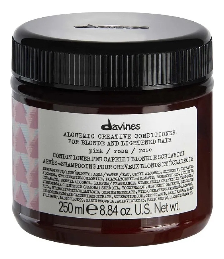 davines кондиционер для осветленных и натуральных волос розовый creative conditioner for blond and lightened hair pink 250 мл davines alchemic Кондиционер для осветленных и натуральных волос Alchemic Creative Conditioner For Blond And Lightened Hair Pink 250мл