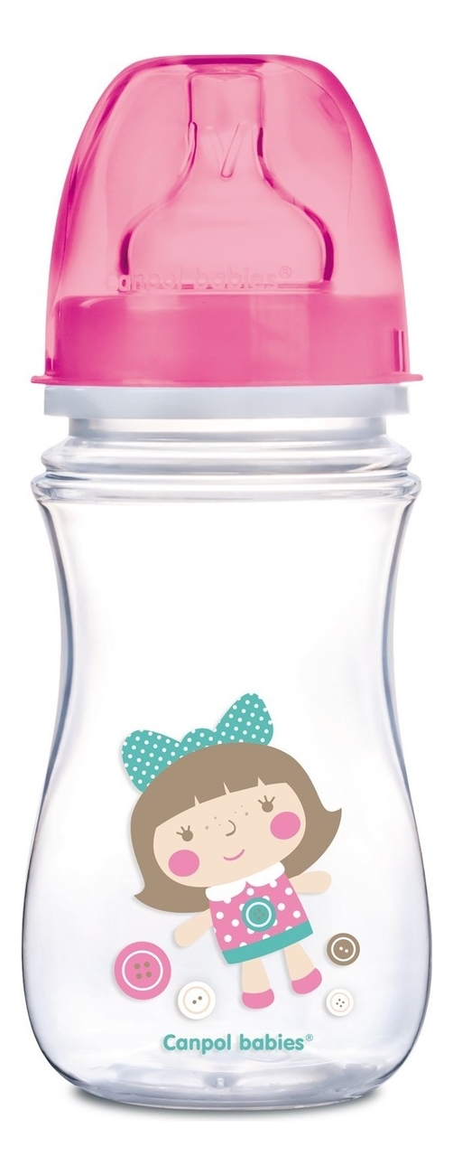 

Бутылочка с широким горлышком антиколиковая PP EasyStart 3+ 240мл: Toys (розовая), Бутылочка с широким горлышком антиколиковая PP EasyStart 3+ 240мл