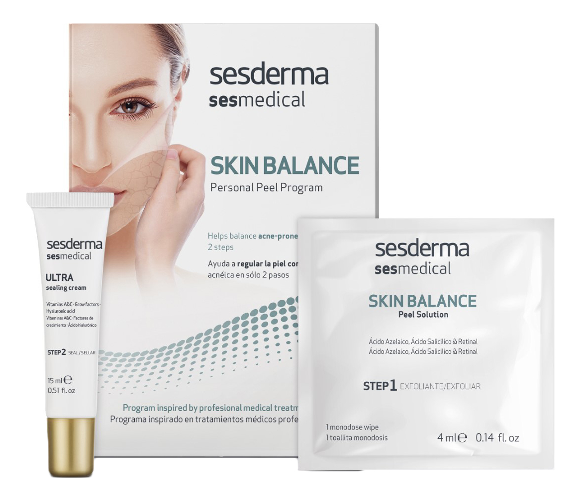 

Программа для восстановления баланса кожи лица Sesmedical Skin Balance Personal Peel Program (салфетки 4*4мл + крем 15мл)