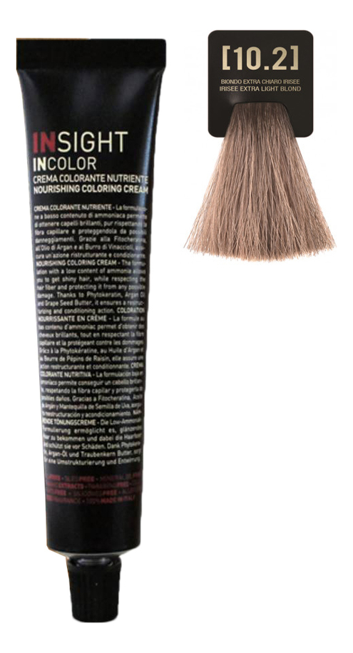 Крем-краска для волос с фитокератином Incolor Crema Colorante 100мл: 10.2 Перламутровый супер светлый блондин от Randewoo