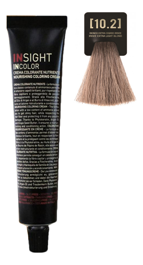 

Крем-краска для волос с фитокератином Incolor Crema Colorante 100мл: 10.2 Перламутровый супер светлый блондин, Крем-краска для волос с фитокератином Incolor Crema Colorante 100мл