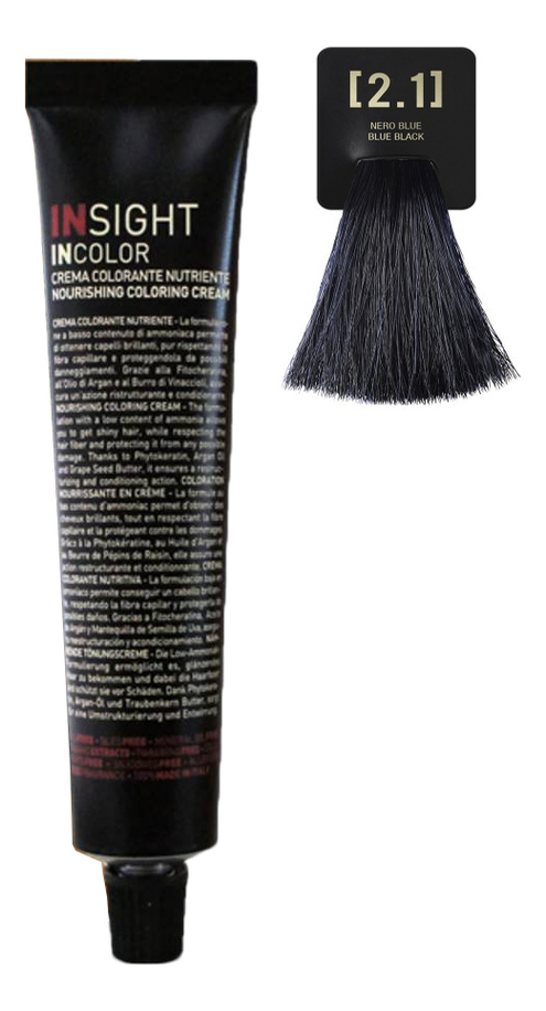 Крем-краска для волос с фитокератином Incolor Crema Colorante 100мл: 2.1 Сине-черный от Randewoo