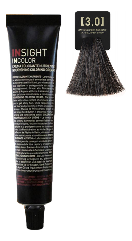 Крем-краска для волос с фитокератином Incolor Crema Colorante 100мл: 3.0 Темный коричневый натуральный от Randewoo
