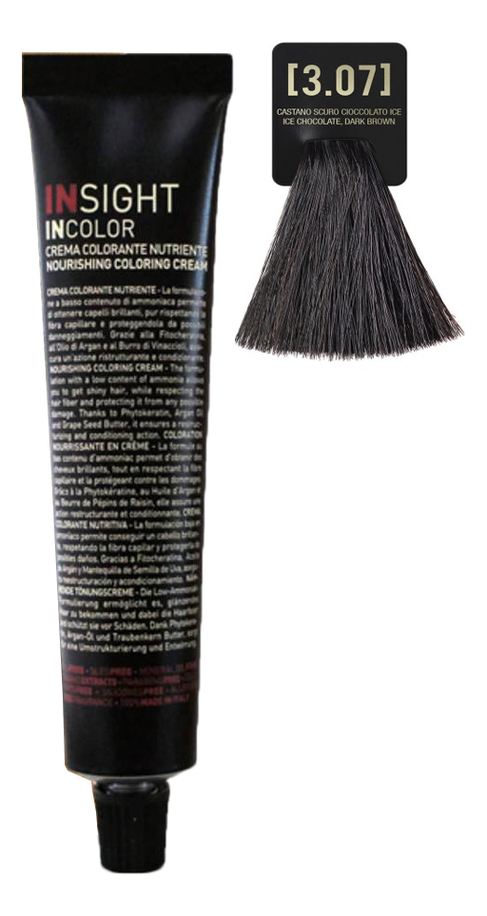 

Крем-краска для волос с фитокератином Incolor Crema Colorante 100мл: 3.07 Ледяной шоколадный темно-коричневый, Крем-краска для волос с фитокератином Incolor Crema Colorante 100мл