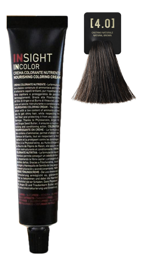 

Крем-краска для волос с фитокератином Incolor Crema Colorante 100мл: 4.0 Коричневый натуральный, Крем-краска для волос с фитокератином Incolor Crema Colorante 100мл