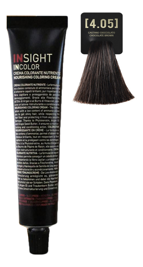 Крем-краска для волос с фитокератином Incolor Crema Colorante 100мл: 4.05 Шоколадный коричневый от Randewoo