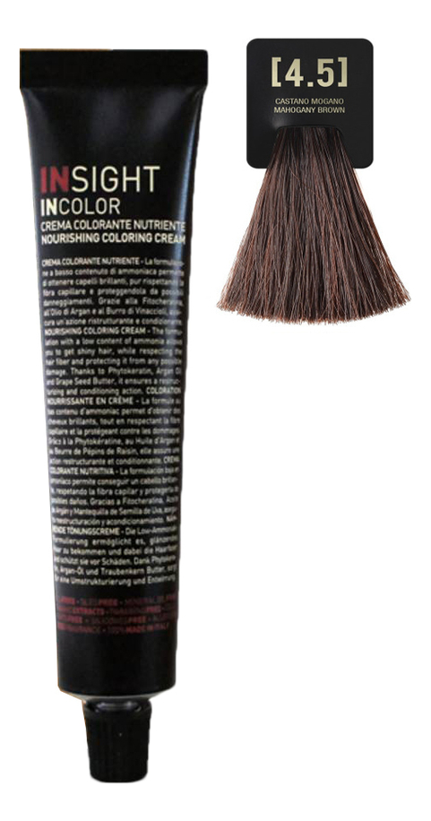 Крем-краска для волос с фитокератином Incolor Crema Colorante 100мл: 4.5 Махагоновый коричневый от Randewoo