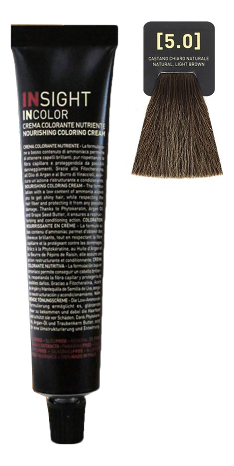 

Крем-краска для волос с фитокератином Incolor Crema Colorante 100мл: 5.0 Светло-коричневый натуральный, Крем-краска для волос с фитокератином Incolor Crema Colorante 100мл
