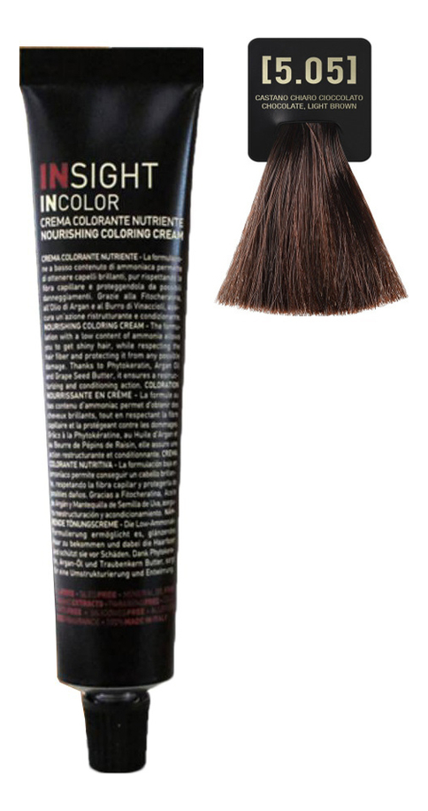 

Крем-краска для волос с фитокератином Incolor Crema Colorante 100мл: 5.05 Шоколадный светло-коричневый, Крем-краска для волос с фитокератином Incolor Crema Colorante 100мл