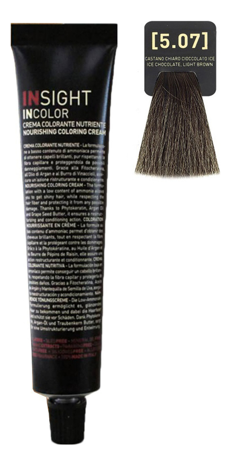 

Крем-краска для волос с фитокератином Incolor Crema Colorante 100мл: 5.07 Ледяной шоколадный светло-коричневый, Крем-краска для волос с фитокератином Incolor Crema Colorante 100мл