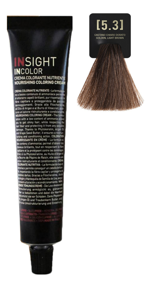 

Крем-краска для волос с фитокератином Incolor Crema Colorante 100мл: 5.3 Золотистый светло-коричневый, Крем-краска для волос с фитокератином Incolor Crema Colorante 100мл