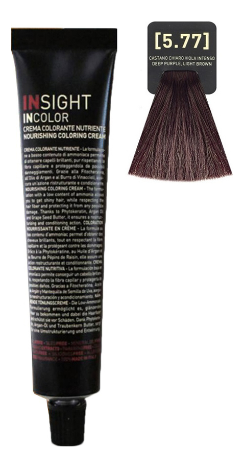 Купить Крем-краска для волос с фитокератином Incolor Crema Colorante 100мл: 5.77 Фиолетовый интенсивный светло-коричневый, INSIGHT