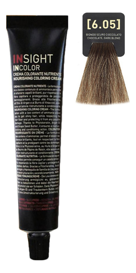 

Крем-краска для волос с фитокератином Incolor Crema Colorante 100мл: 6.05 Шоколадный темный блондин, Крем-краска для волос с фитокератином Incolor Crema Colorante 100мл