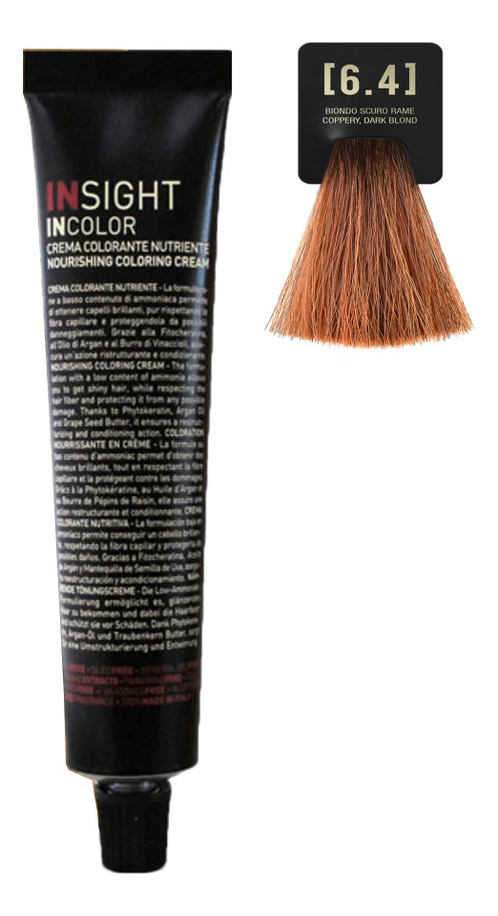 

Крем-краска для волос с фитокератином Incolor Crema Colorante 100мл: 6.4 Медный темный блондин, Крем-краска для волос с фитокератином Incolor Crema Colorante 100мл