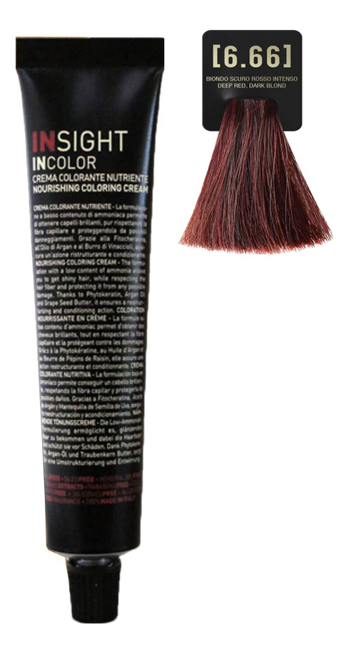 

Крем-краска для волос с фитокератином Incolor Crema Colorante 100мл: 6.66 Красный интенсивный темный блондин, Крем-краска для волос с фитокератином Incolor Crema Colorante 100мл