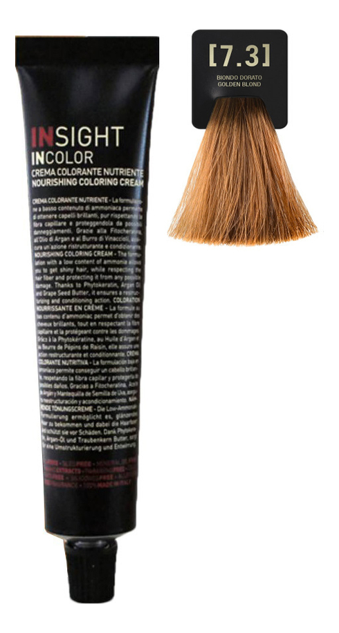

Крем-краска для волос с фитокератином Incolor Crema Colorante 100мл: 7.3 Золотистый блондин, Крем-краска для волос с фитокератином Incolor Crema Colorante 100мл