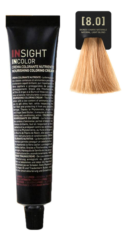 

Крем-краска для волос с фитокератином Incolor Crema Colorante 100мл: 8.0 Светлый блондин натуральный, Крем-краска для волос с фитокератином Incolor Crema Colorante 100мл