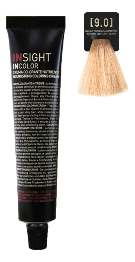 

Крем-краска для волос с фитокератином Incolor Crema Colorante 100мл: 9.0 Очень светлый блондин натуральный, Крем-краска для волос с фитокератином Incolor Crema Colorante 100мл