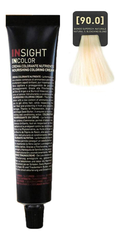 

Крем-краска для волос с фитокератином Incolor Crema Colorante 100мл: 90.0 Суперосветляющий натуральный блондин, Крем-краска для волос с фитокератином Incolor Crema Colorante 100мл
