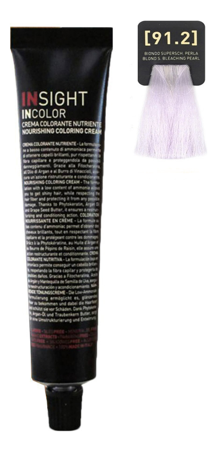 

Крем-краска для волос с фитокератином Incolor Crema Colorante 100мл: 91.2 Суперосветляющий перламутровый блондин, Крем-краска для волос с фитокератином Incolor Crema Colorante 100мл