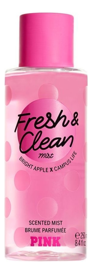 

Парфюмерный спрей для тела Pink Fresh & Clean Scented Mist 250мл: Спрей 250мл, Парфюмерный спрей для тела Pink Fresh & Clean Scented Mist