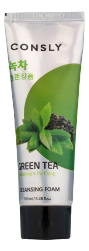 Пенка для умывания с экстрактом зеленого чая Green Tea Cleansing Foam 100мл мусс для умывания consly пенка для умывания балансирующая кремовая с экстрактом зеленого чая green tea balancing creamy cleansing foam