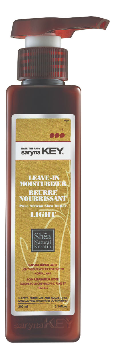 Увлажняющий крем для волос с африканским маслом ши Damage Repair Light Pure African Shea Leave-in Moisturizer: Крем 300мл