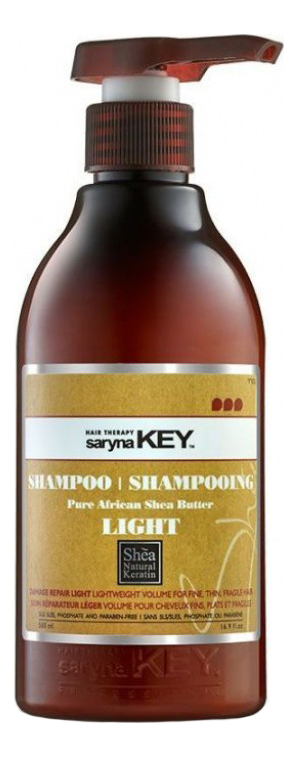 Восстанавливающий шампунь с африканским маслом ши для тонких волос Damage Repair Light Pure African Shea Butter Shampoo: Шампунь 500мл