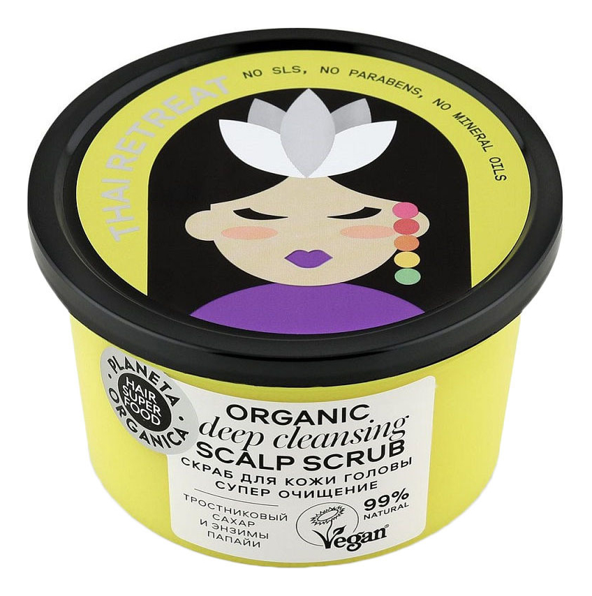 

Скраб для кожи головы Супер очищение Hair Super Food Organic Scalp Scrub Deep Cleansing 250г