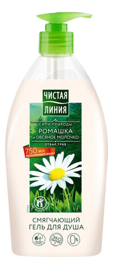

Смягчающий гель для душа Ромашка и овсяное молочко: Гель 750мл, Смягчающий гель для душа Ромашка и овсяное молочко