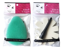 K-Beauty Набор косметических спонжей для макияжа (капля + спонж с ручкой 10 сегментов)