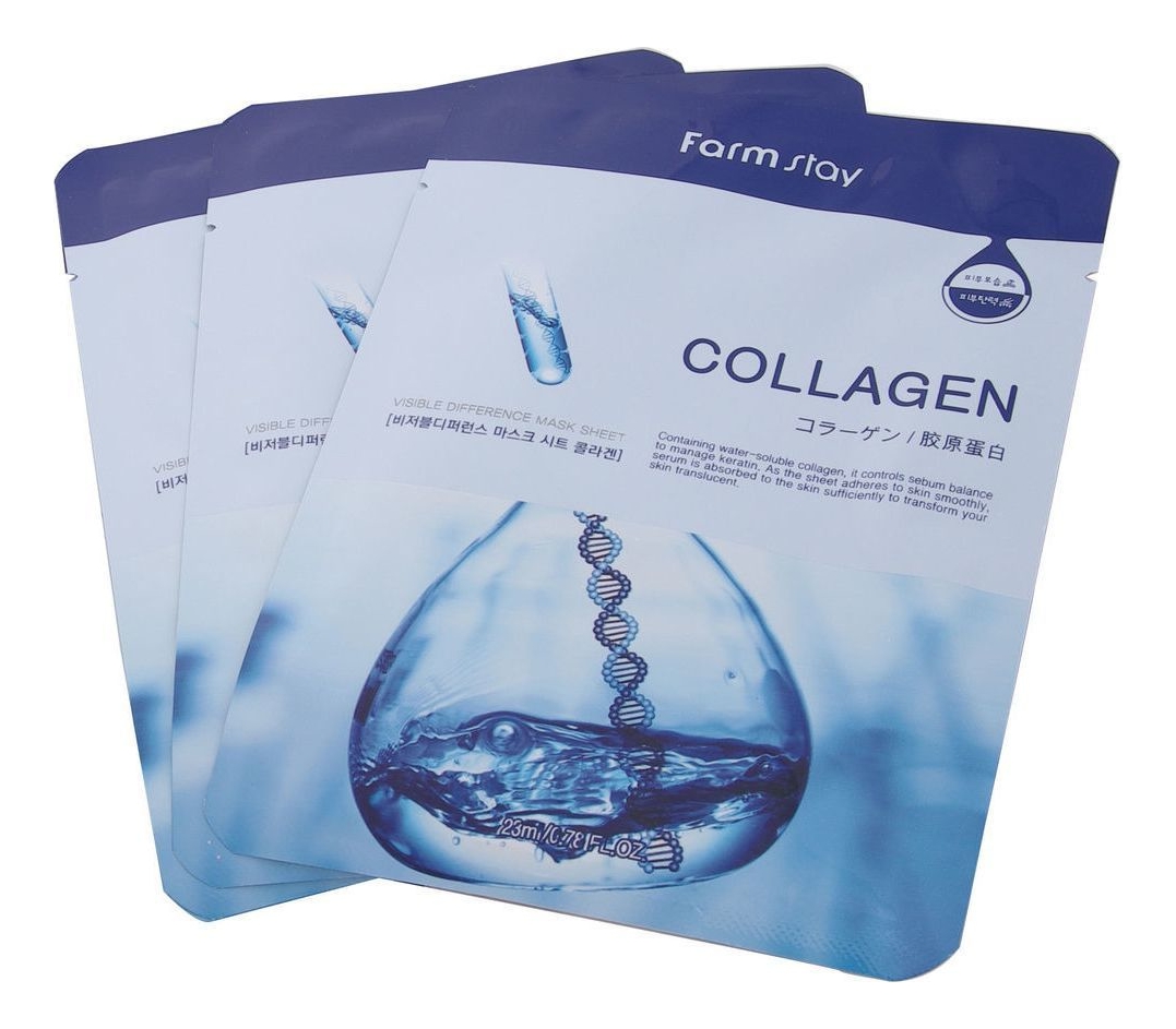 

Тканевая маска для лица с коллагеном Visible Difference Mask Sheet Collagen 23мл: Маска 3шт, Тканевая маска для лица с коллагеном Visible Difference Mask Sheet Collagen 23мл