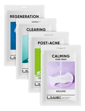 Набор тканевых масок Здоровая кожа 4*25мл (Azulene + Beta-Glucan + AHA/BHA + Centella)