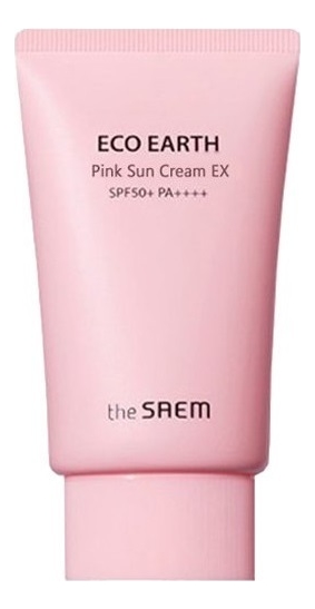 Крем для лица солнцезащитный Eco Earth Pink Sun Cream EX SPF50+ PA++++ 50г