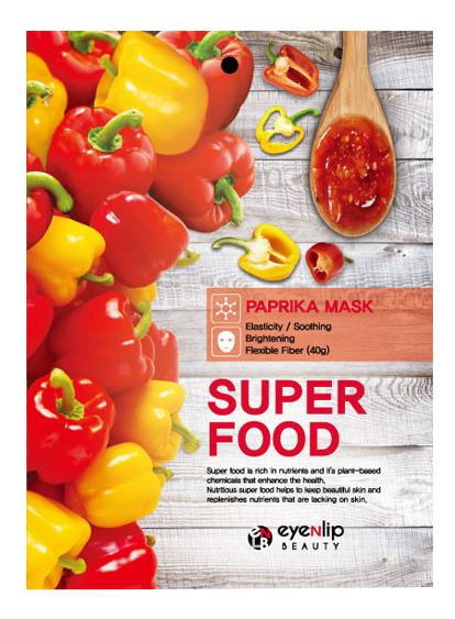 Тканевая маска для лица с экстрактом паприки Super Food Paprika Mask 23мл защитная маска для лица с экстрактом паприки eyenlip super food mask paprika 10 шт