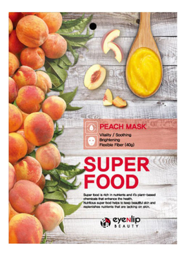 Тканевая маска для лица с экстрактом персика Super Food Peach Mask 23мл