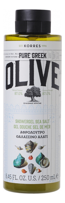 Гель для душа с морской солью Pure Greek Olive Showergel Sea Salt 250мл