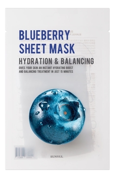 Тканевая маска для лица с экстрактом черники Purity Blueberry Sheet Mask 22мл