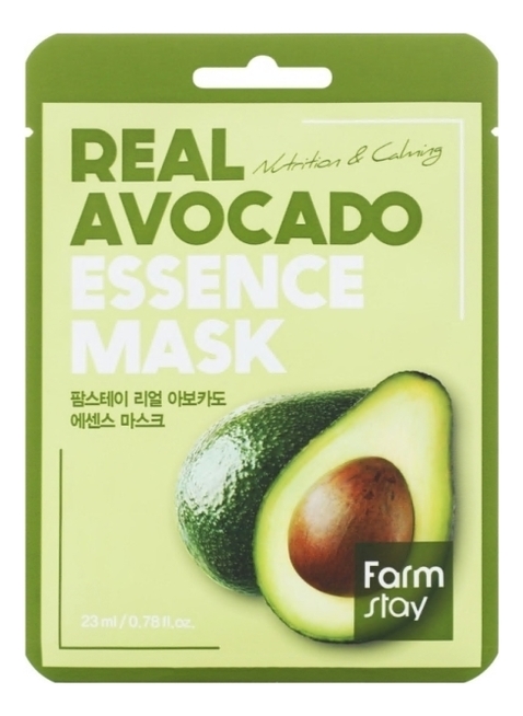 

Тканевая маска для лица с экстрактом авокадо Real Avocado Essence Mask 23мл: Маска 5шт, Тканевая маска для лица с экстрактом авокадо Real Avocado Essence Mask 23мл