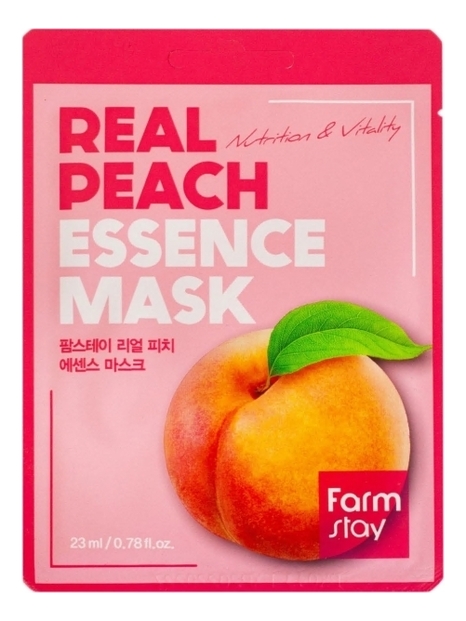 

Тканевая маска для лица с экстрактом персика Real Peach Essence Mask 23мл: Маска 5шт, Тканевая маска для лица с экстрактом персика Real Peach Essence Mask 23мл