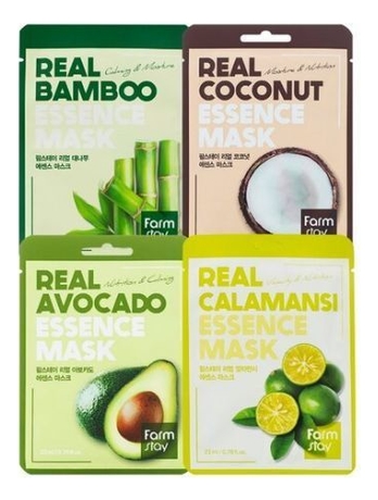 

Набор тканевых масок Увлажнение и питание Real Essence Mask 4*23мл