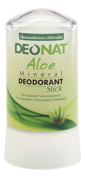 Дезодорант-кристалл с экстрактом алоэ вера Aloe Mineral Deodorant Stick: Дезодорант 60г дезодорант кристалл с соком алоэ вера aloe mineral deodorant stick 100г плоский