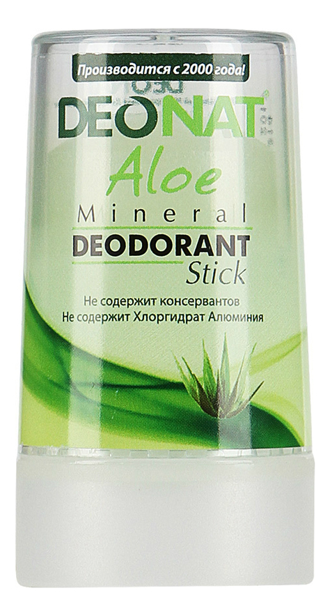 Дезодорант-кристалл с соком алоэ вера Aloe Mineral Deodorant Stick: Дезодорант 40г дезодорант кристалл с соком алоэ вера aloe mineral deodorant stick 100г плоский