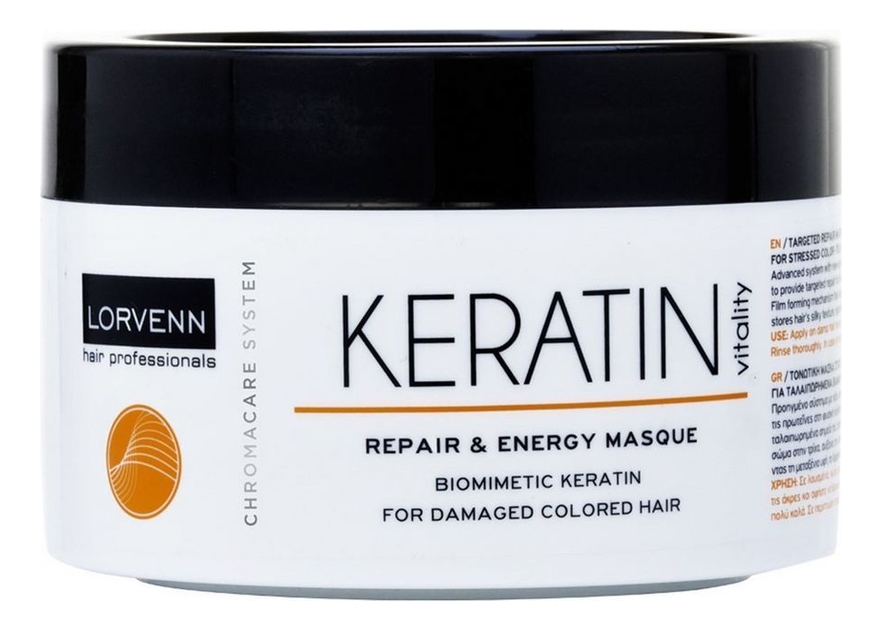 Восстанавливающая маска с кератином для поврежденных окрашенных волос Chromacare System Keratin Vitality Repair & Energy Masque: Маска 500мл