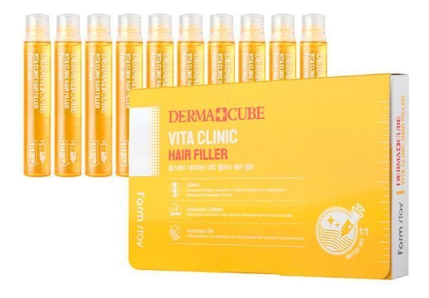 Купить Филлер для волос Derma Cube Vita Clinic Hair Filler: Филлер 10*13мл, Farm Stay