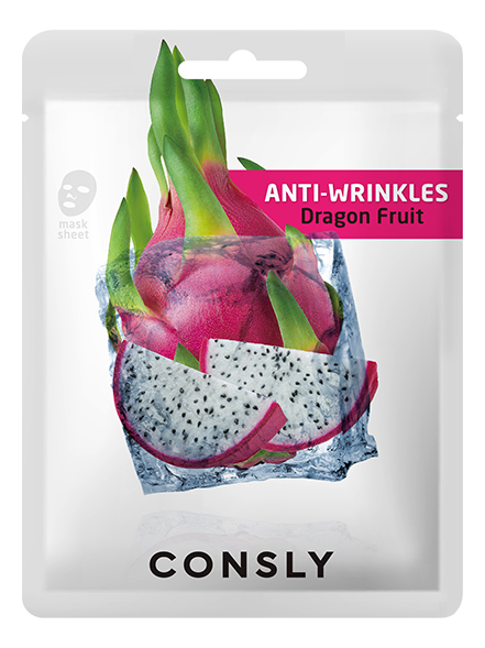 антивозрастная тканевая маска с экстрактом драгонфрута consly dragon fruit anti wrinkles mask pack 1 шт Антивозрастная тканевая маска для лица с экстрактом драгонфрута Dragon Fruit Anti-Wrinkles Mask Pack 20мл: Маска 1шт