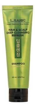 Освежающий шампунь для глубокого очищения волос и кожи головы Hair & Scalp Deep Cleansing Refresh Shampoo 120мл