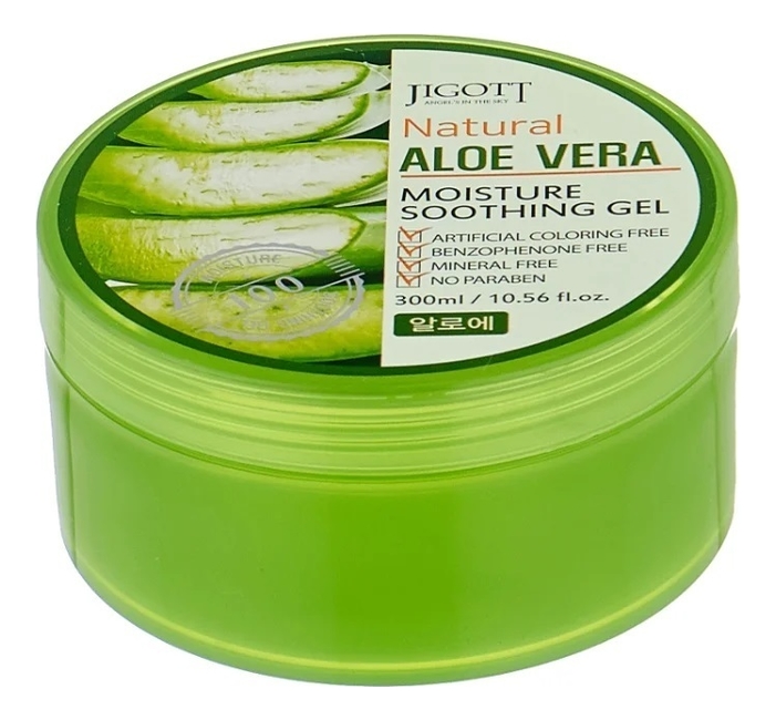 Купить Успокаивающий гель для лица и тела с экстрактом алоэ вера Natural Aloe Vera Moisture Soothing Gel 300мл, Jigott