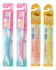 Create Набор зубных щеток Семейный (для детей 3-6 лет 2шт + для взрослых средней жесткости Dentfine 2шт)