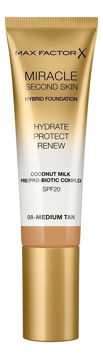 

Тональная основа с натуральным кокосовым молоком Miracle Second Skin SPF20 30мл: 08 Medium Tan, Тональная основа с натуральным кокосовым молоком Miracle Second Skin SPF20 30мл